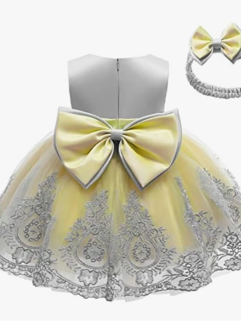 Toddler Girls Pageant Lace Embroidery Dress Party Bowknot Tutu Gown Size 4T